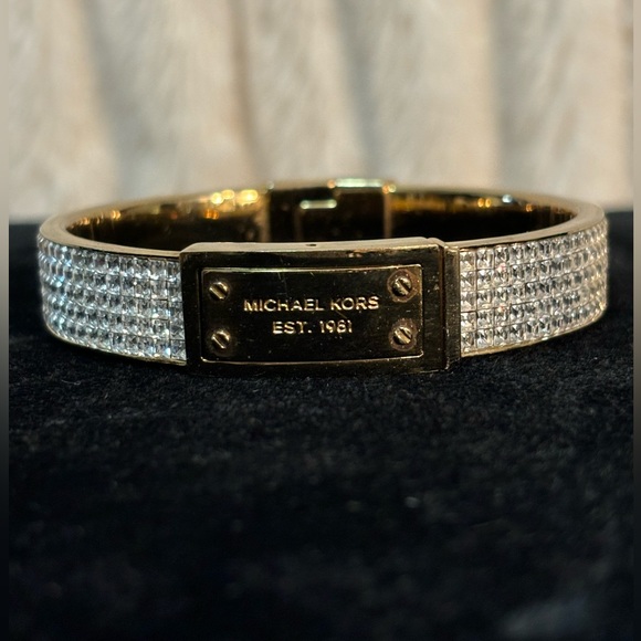 Michael Kors gold tone and rhinestone bangle bracelet - Picture 1 of 5